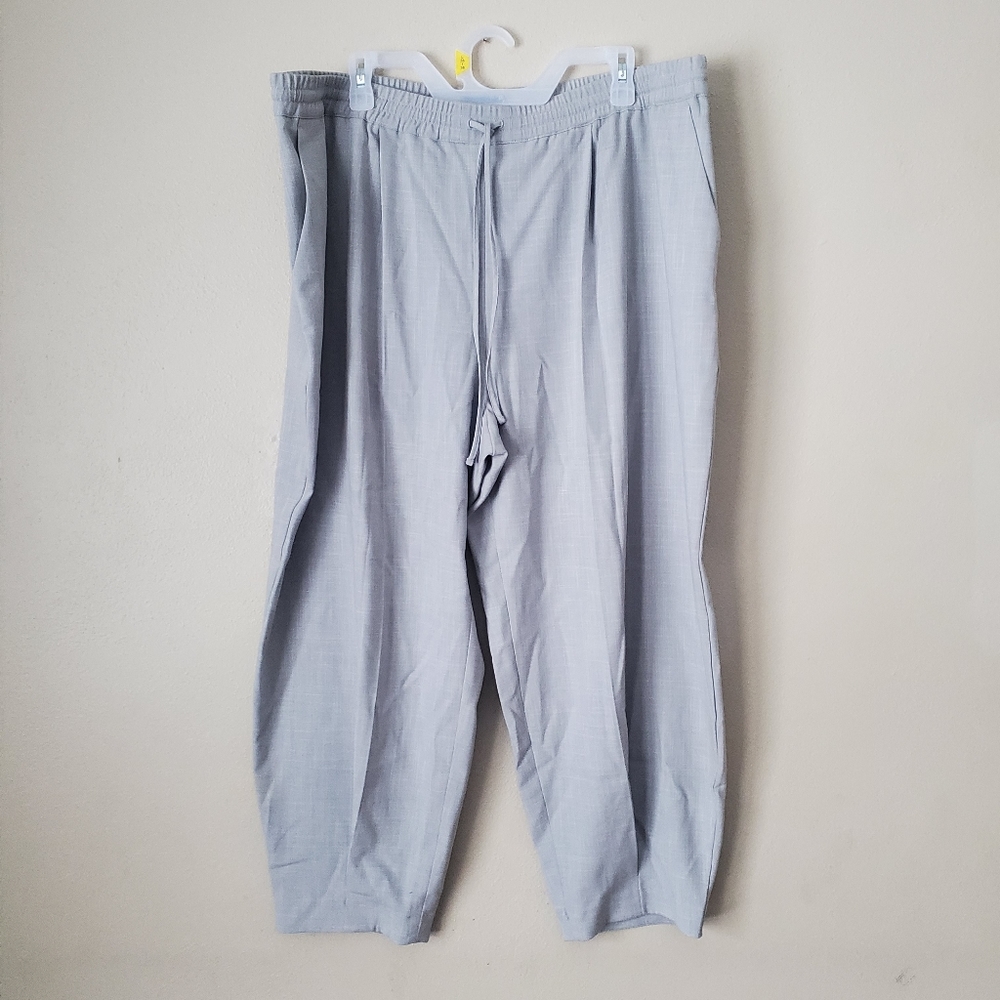 Express Gray Ankle High Rise Drawstring  Casual Pants Size XL NWT